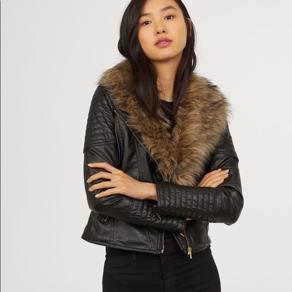 H&M Jackets & Blazers - H&M vegan leather motorcycle jacket